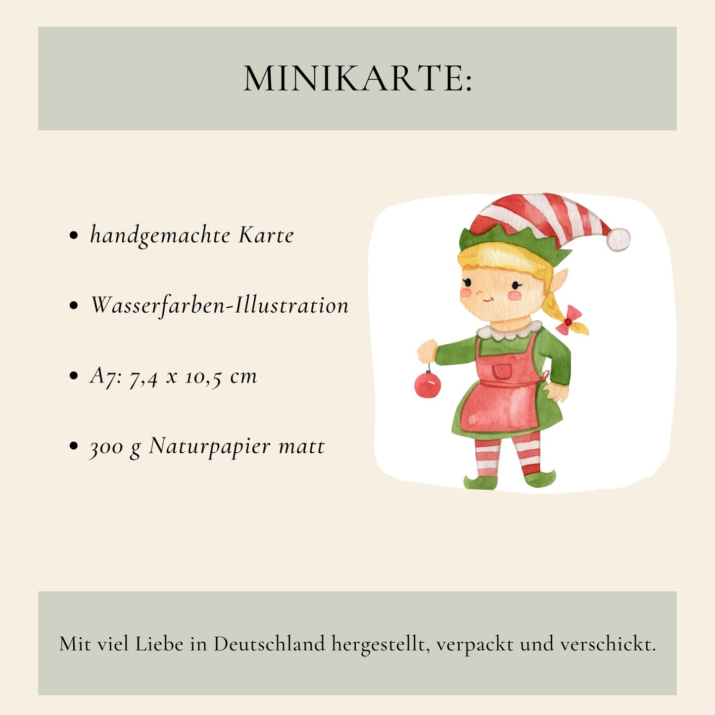 Mini Weihnachtskarte Elfin