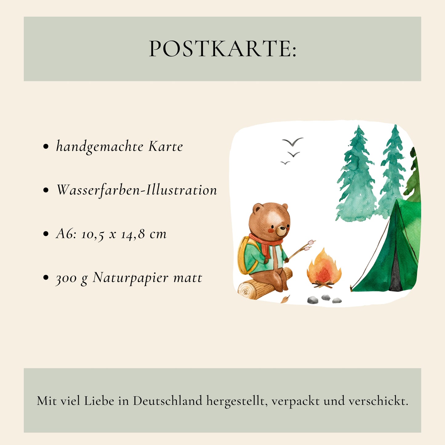 Karte Bär Oskar beim Camping
