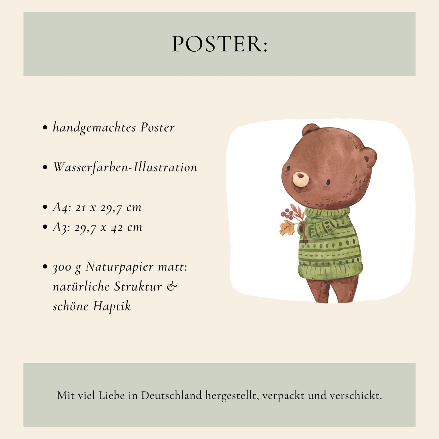 Waldtiere – personalisiertes Poster 3er Set