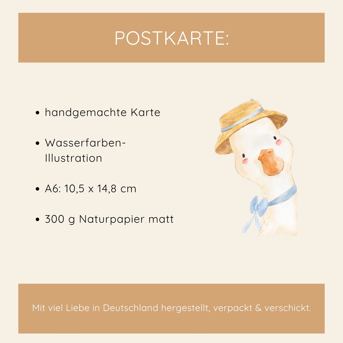 Karte Gans liebe Grüße