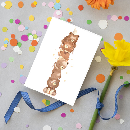 Karte Kindergeburtstag - Bären