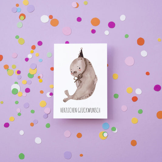 Geburtstagskarte Robbe Piet