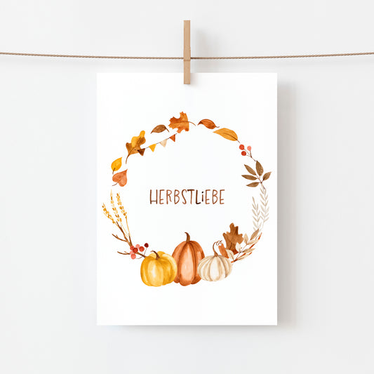 Karte Herbstliebe - Herbstkranz