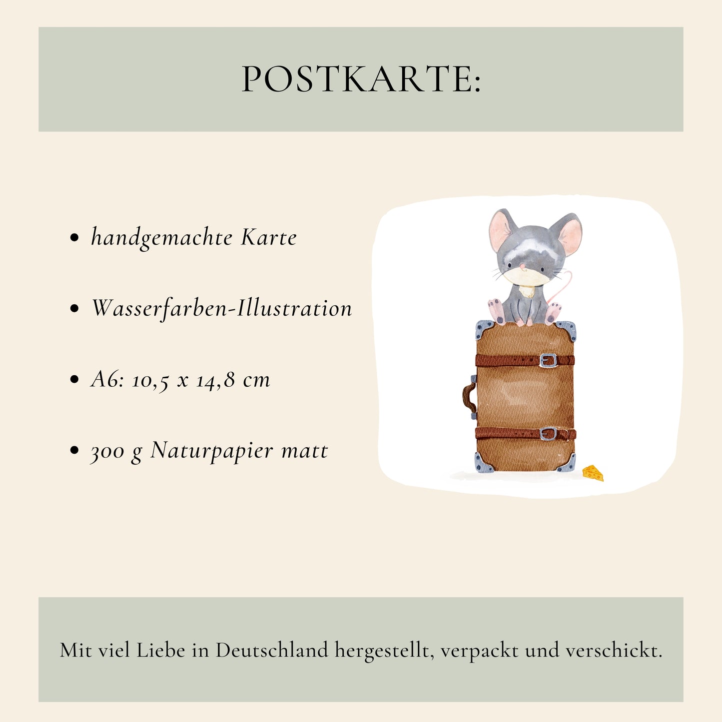 Personalisierte Karte - Gute Reise Maus