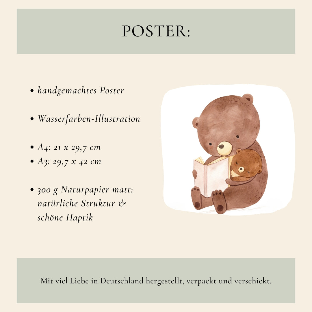 Vorlesezeit Bären Poster