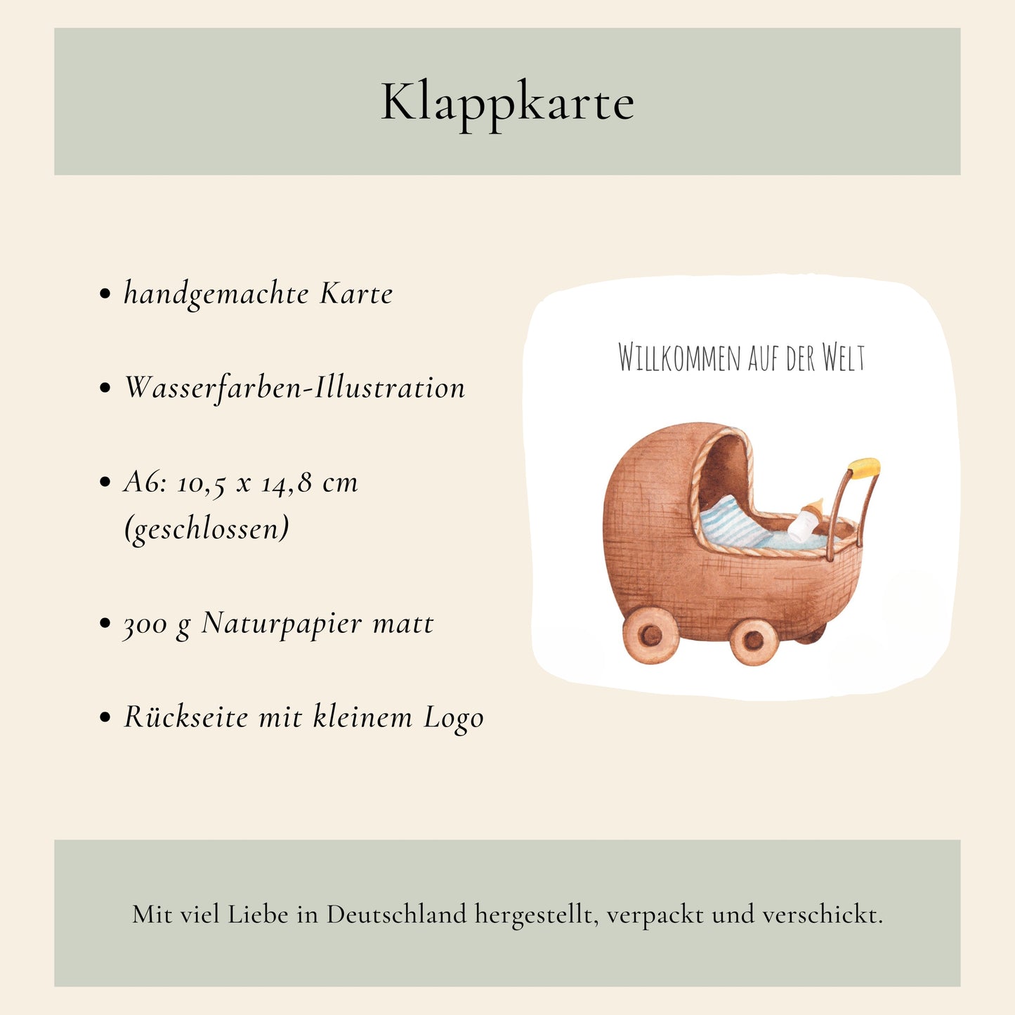 Personalisierte Geburtskarte - Willkommen auf der Welt