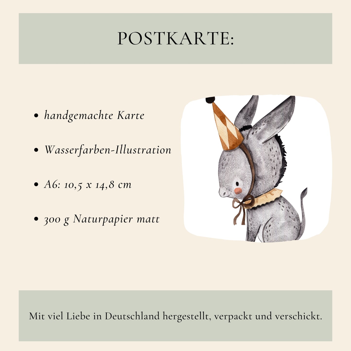 Geburtstagskarte Esel Emil