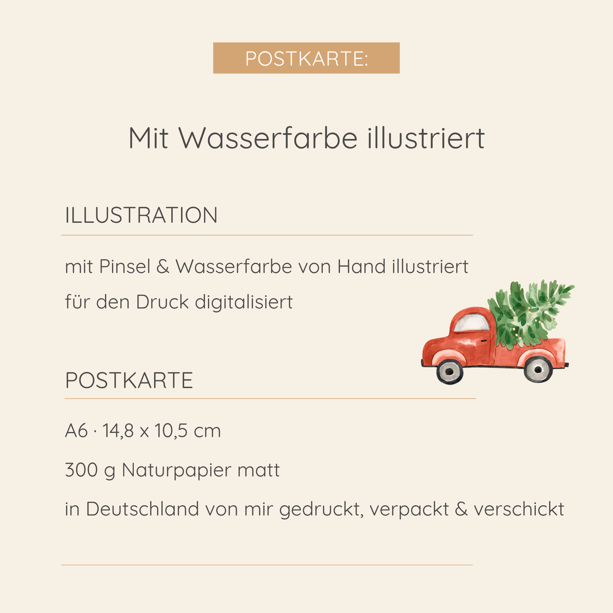 Weihnachtskarte Auto & Weihnachtsbaum