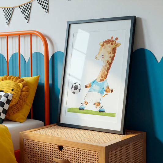 Fußball Giraffe Poster