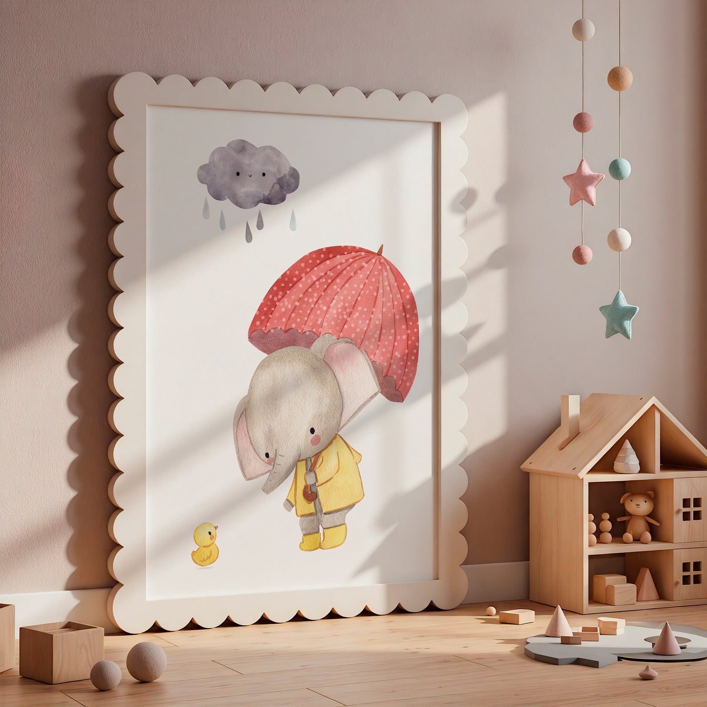 Regentag: Elefant & Ente Poster