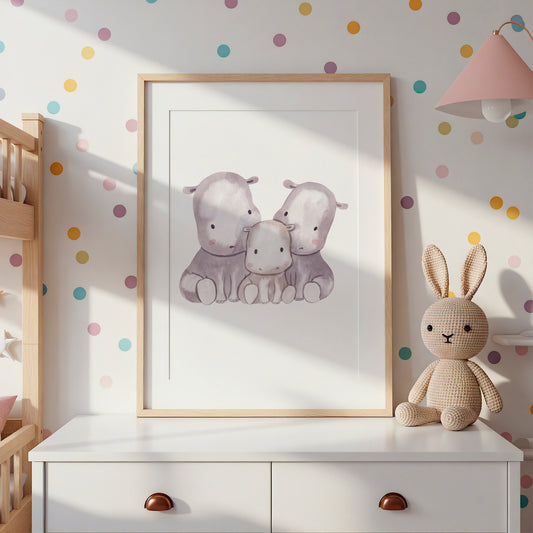 Familie Flusspferd Poster