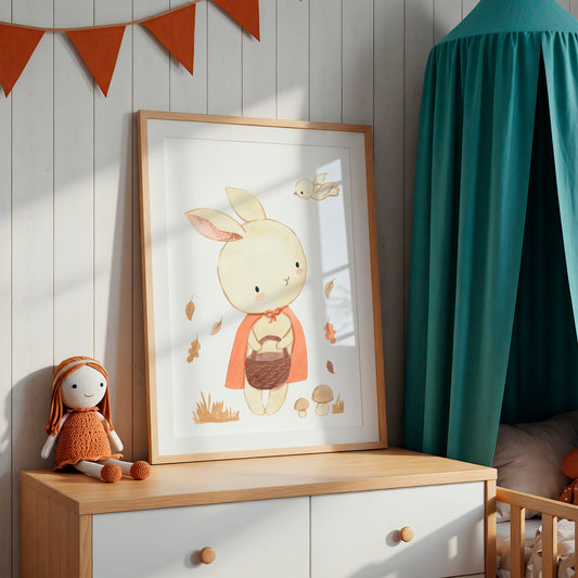 Herbstwald: Hase Poster