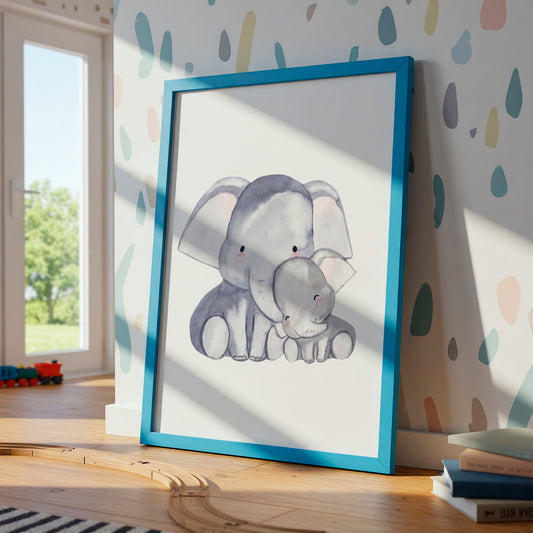 Mama Elefant & Baby Poster