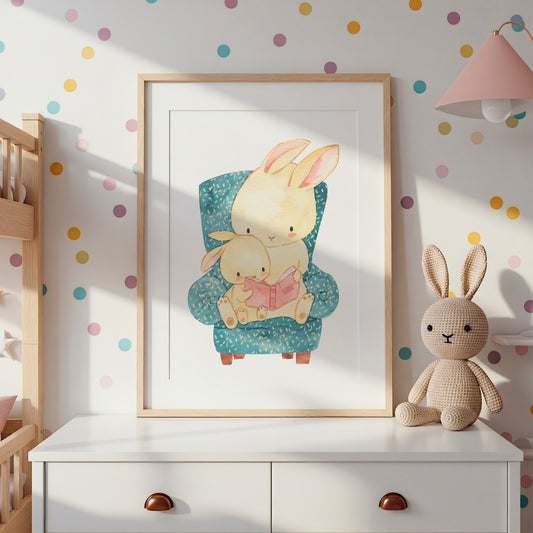 Vorlesezeit Hasen Poster