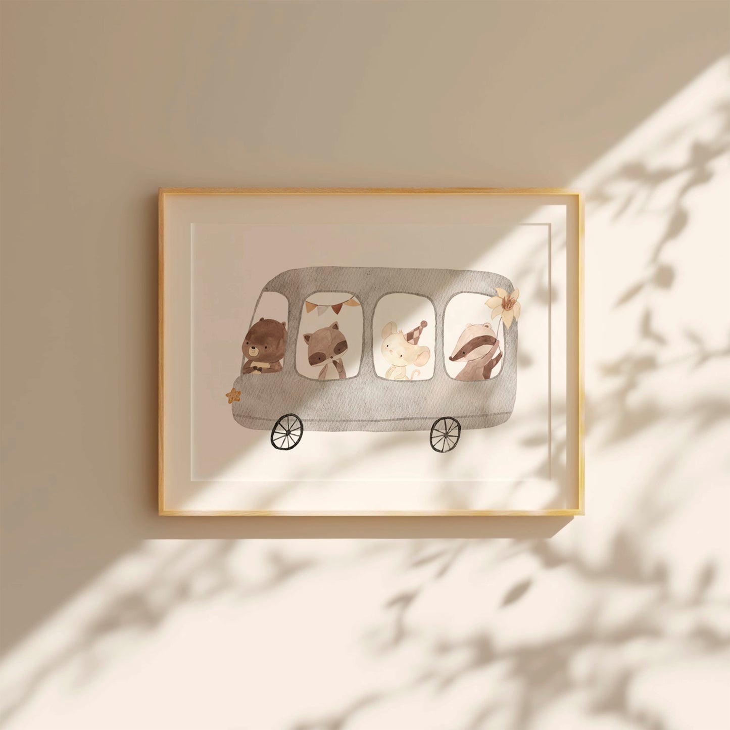 Reisebus Waldtiere Poster