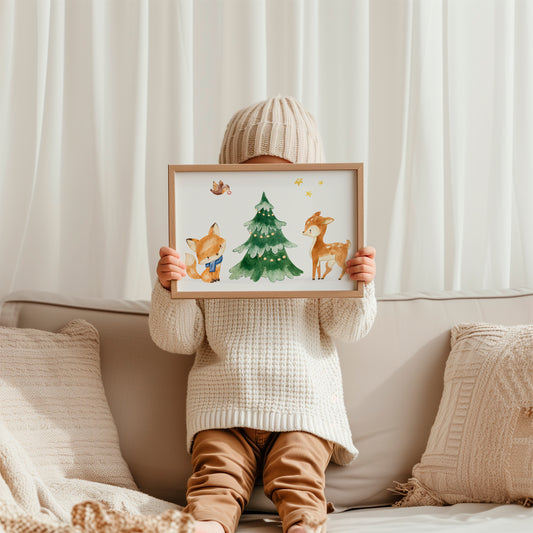 Weihnachtsposter Waldtiere