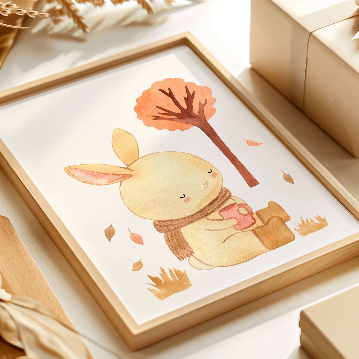 Herbstlaub: Hase Poster