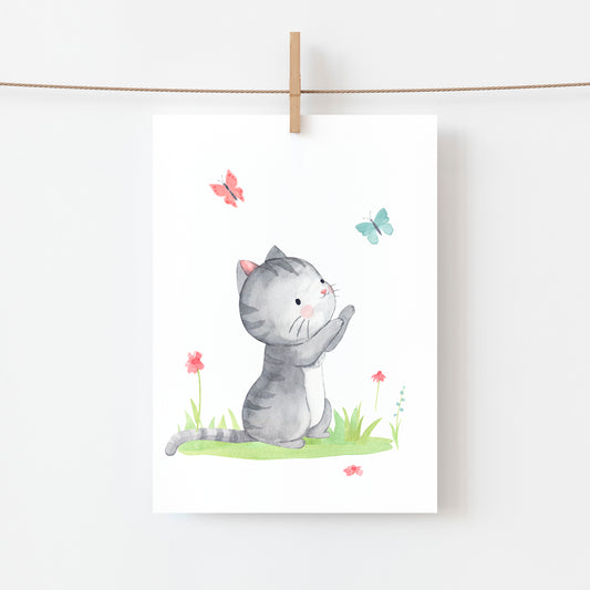 Katze Geschenkset – Karte, Lesezeichen & Sticker