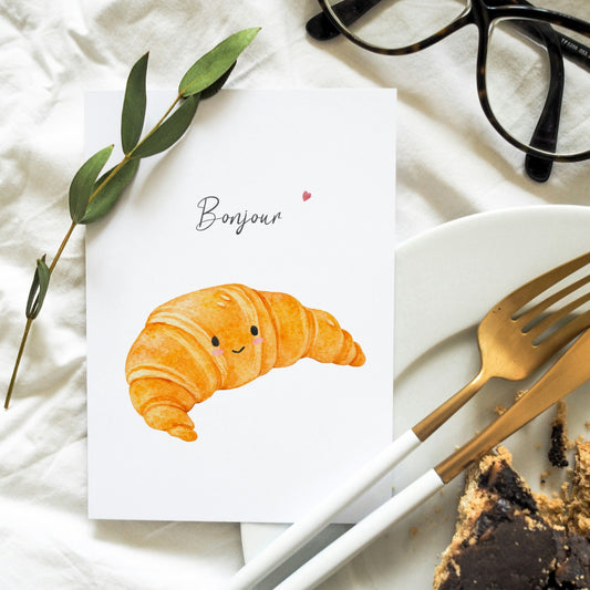 Karte Bonjour Croissant