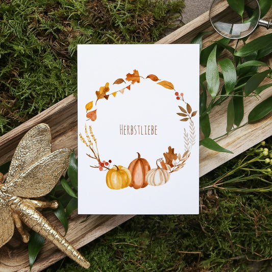 Karte Herbstliebe - Herbstkranz