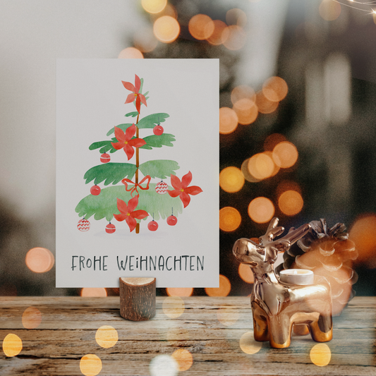 Weihnachtskarte Frohe Weihnachten - Weihnachtsbaum modern