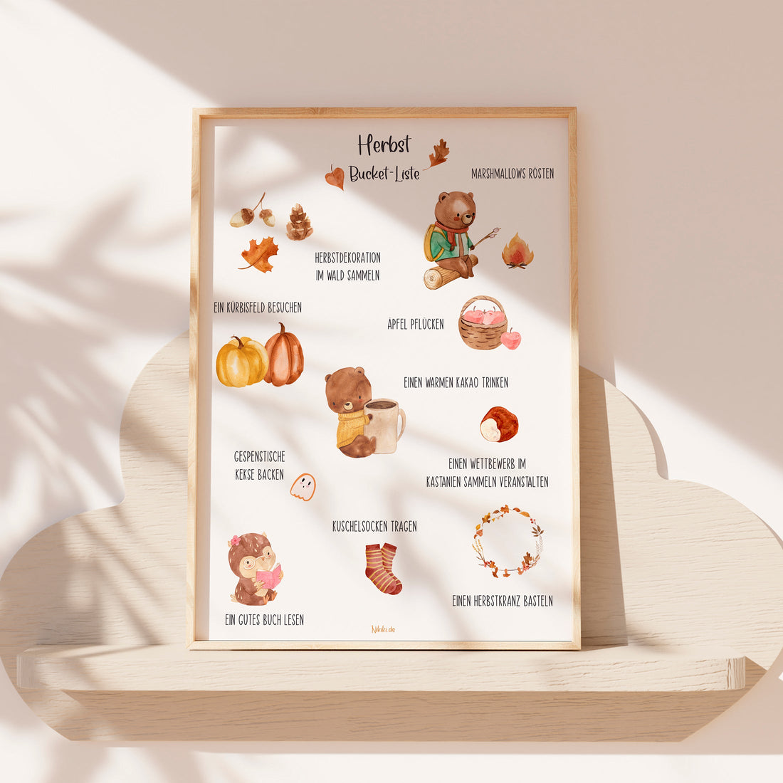Herbst Bucket Liste für Kinder - kostenloser Download