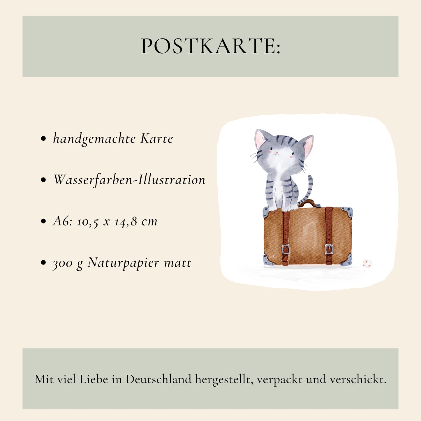 Karte Gute Reise – Katze