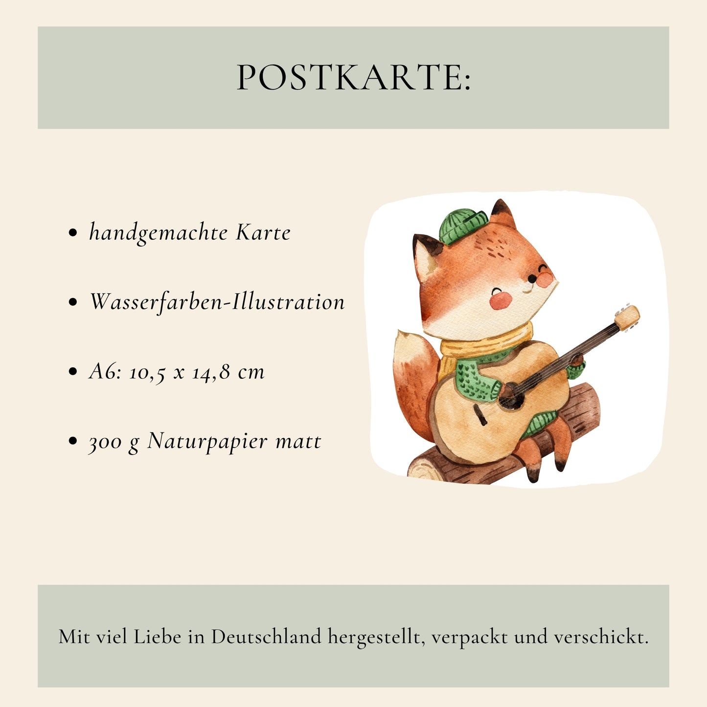 Karte Fuchs Fiete & Gitarre A6