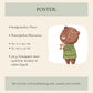 Waldtiere – personalisiertes Poster 3er Set