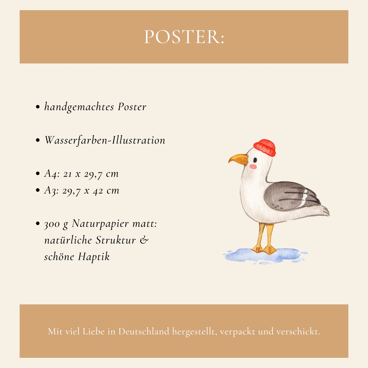 Kleine Möwe Mats Poster