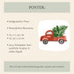 Weihnachtsposter Auto & Tannenbaum