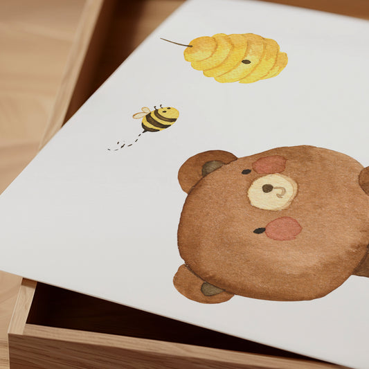 Kleiner Bär & fleißige Bienen Poster