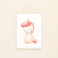 Poster Einhorn mit Sternen A4 & A3: Handgezeichnetes, detailreiches Einhorn-Illustration in Aquarell auf hochwertigem, mattem 300g Naturpapier, perfekt für Kinderzimmer-Dekoration. An Bildleiste