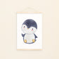 Poster Pinguin A4 & A3: Aquarellzeichnung eines niedlichen Pinguins, ideal für Kinderzimmerdekoration. Gedruckt auf hochwertigem, mattem 300g Naturpapier.