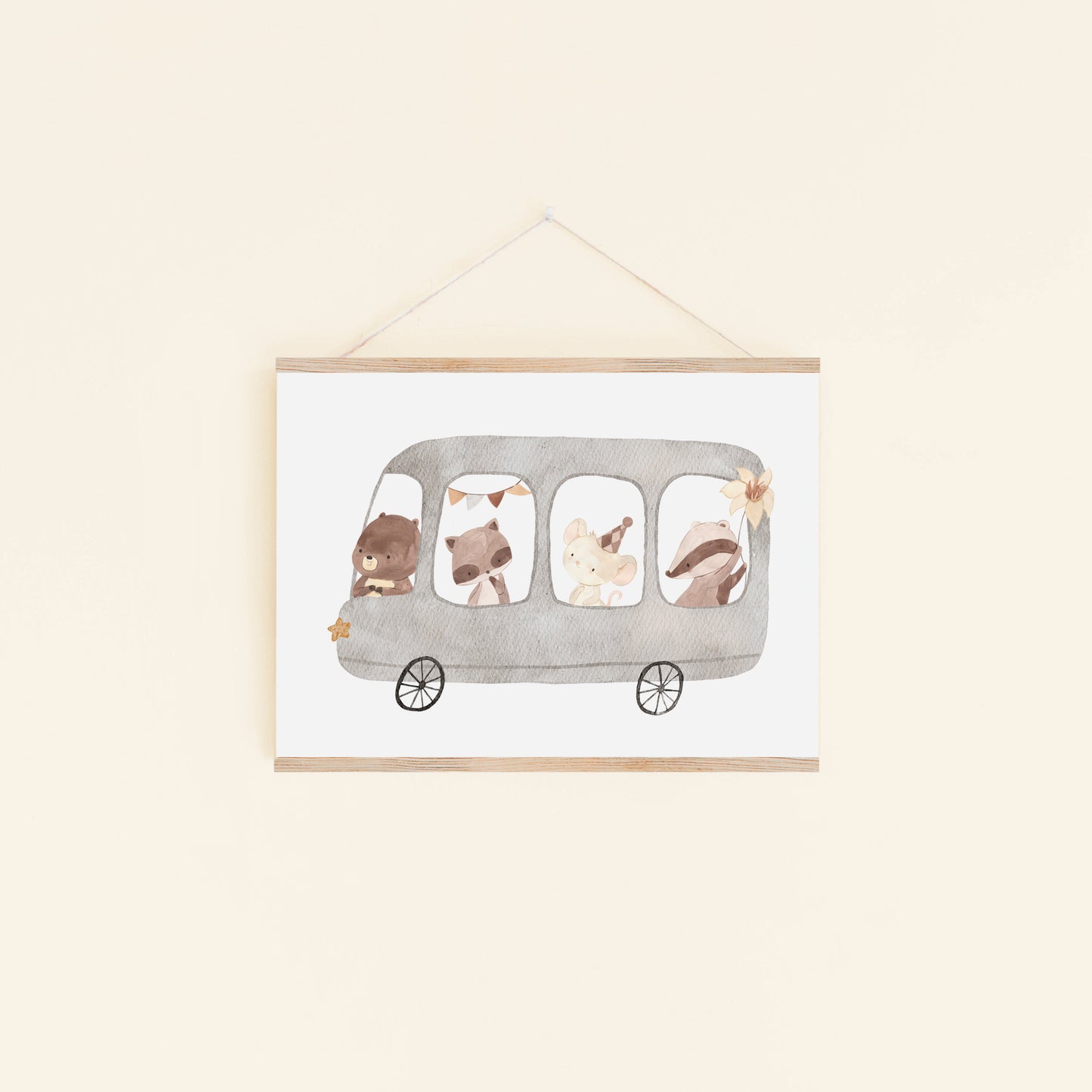 Reisebus Waldtiere Poster