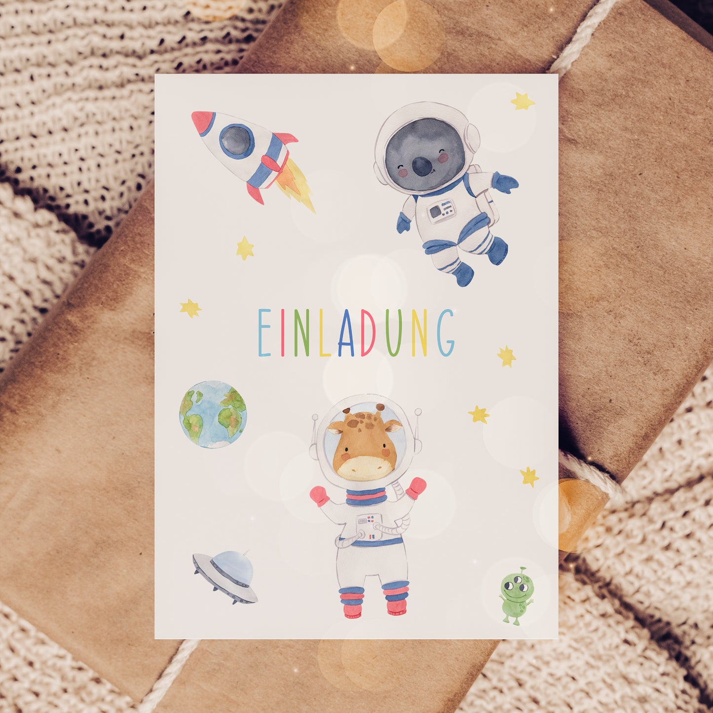 Einladung Kindergeburtstag - Astronauten
