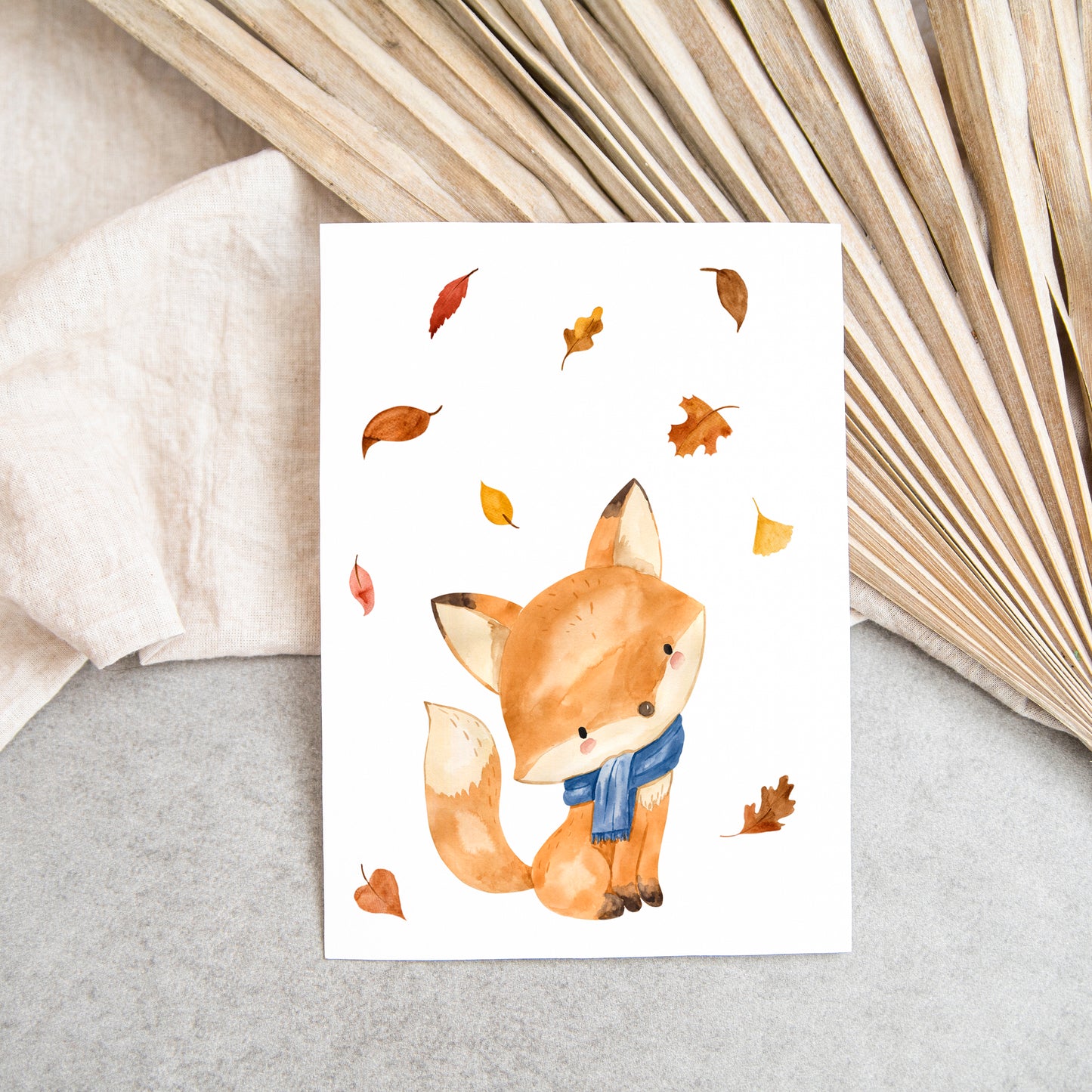 Karte Kleiner Fuchs & Herbstlaub