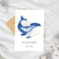 Personalisierte Geburtskarte - Baby & Wal