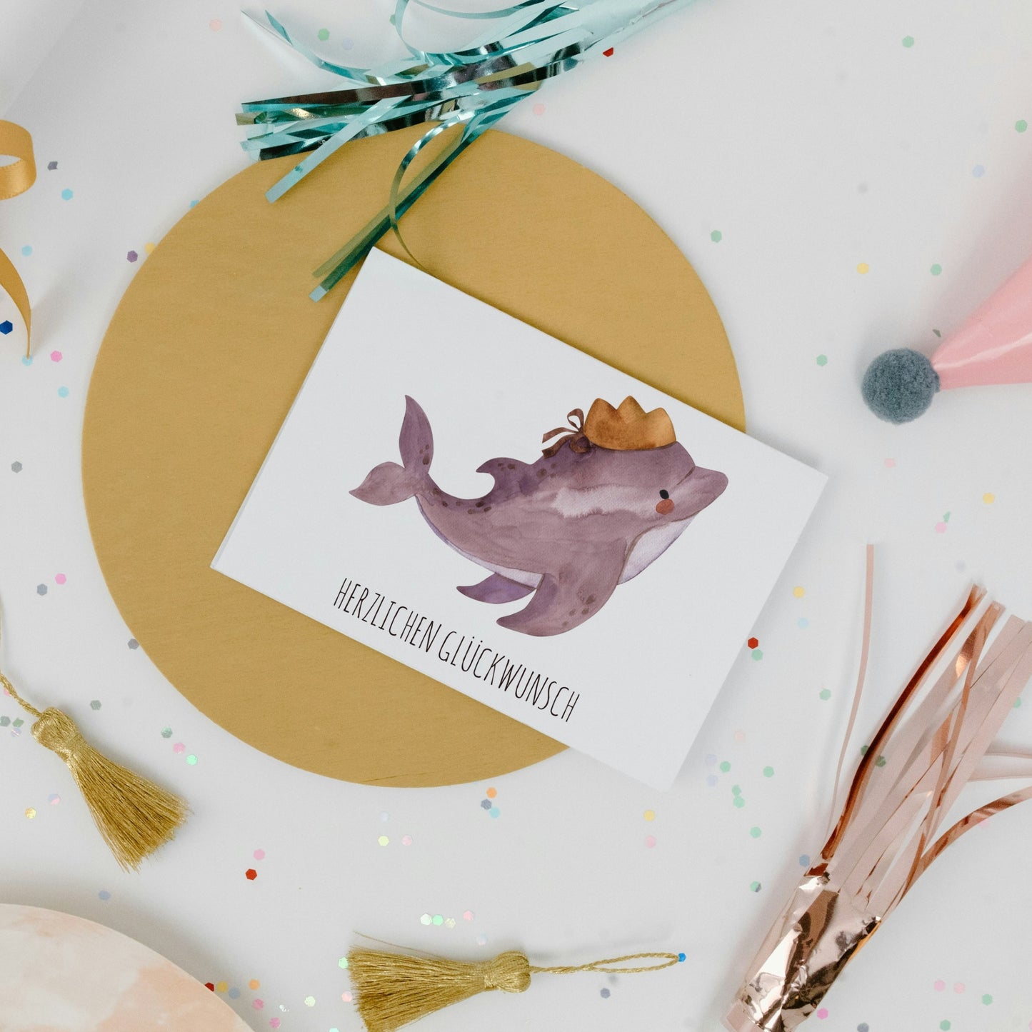 Geburtstagskarte Delfin Valentin