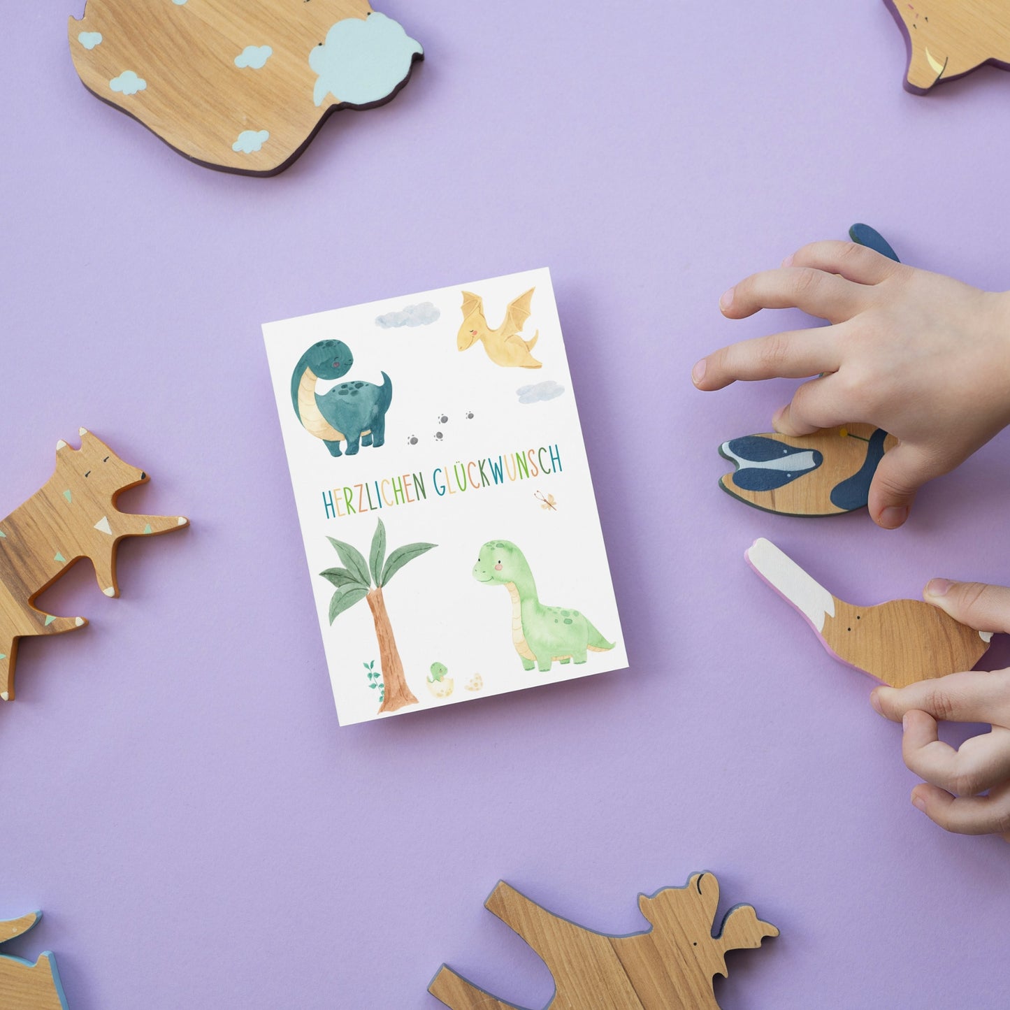 Karte Kindergeburtstag – Dinosaurier
