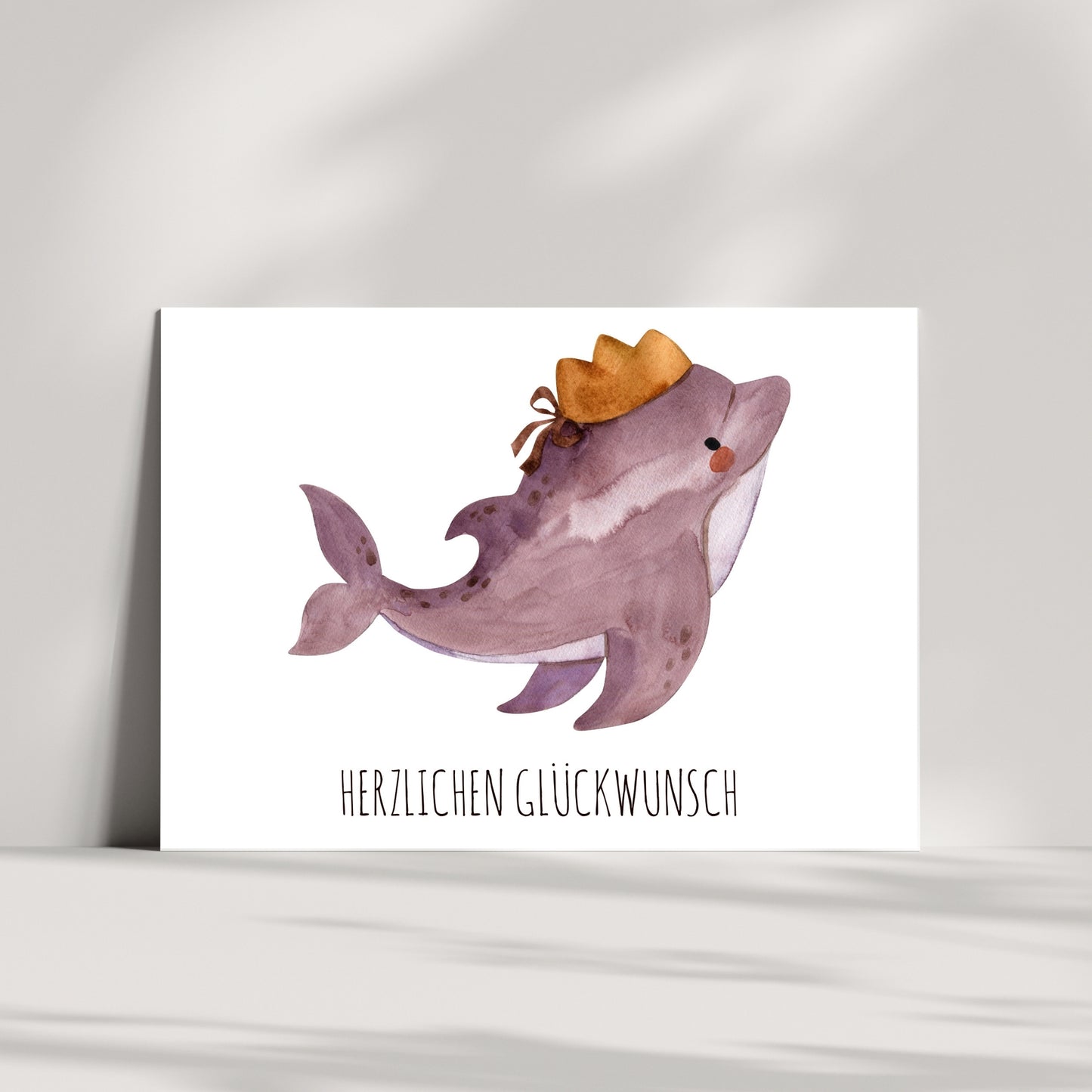Geburtstagskarte Delfin Valentin