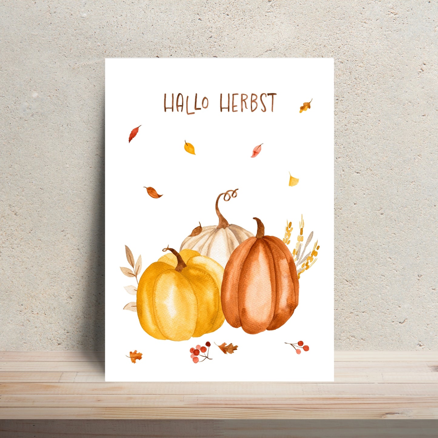 Karte Hallo Herbst – Kürbisse