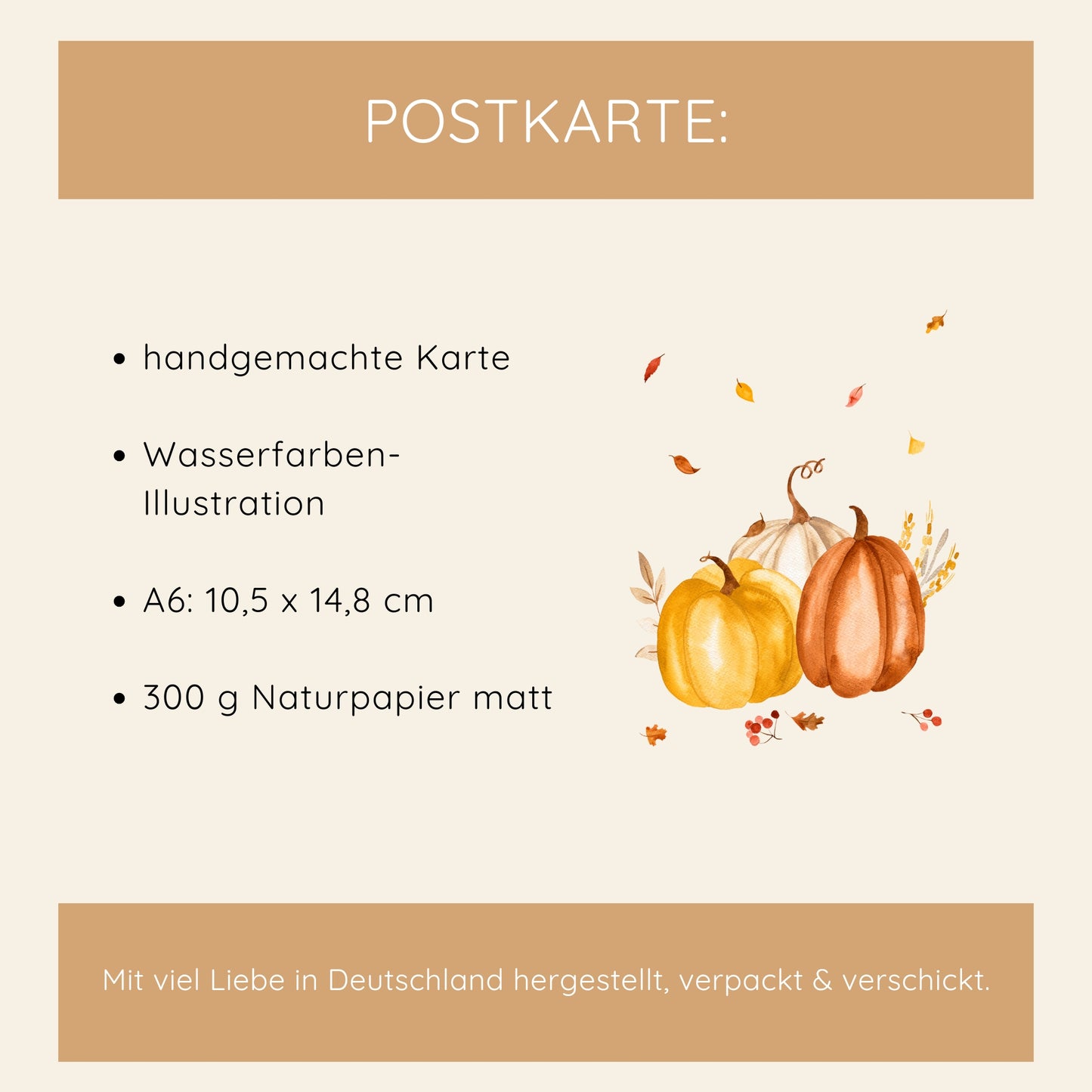 Karte Hallo Herbst – Kürbisse
