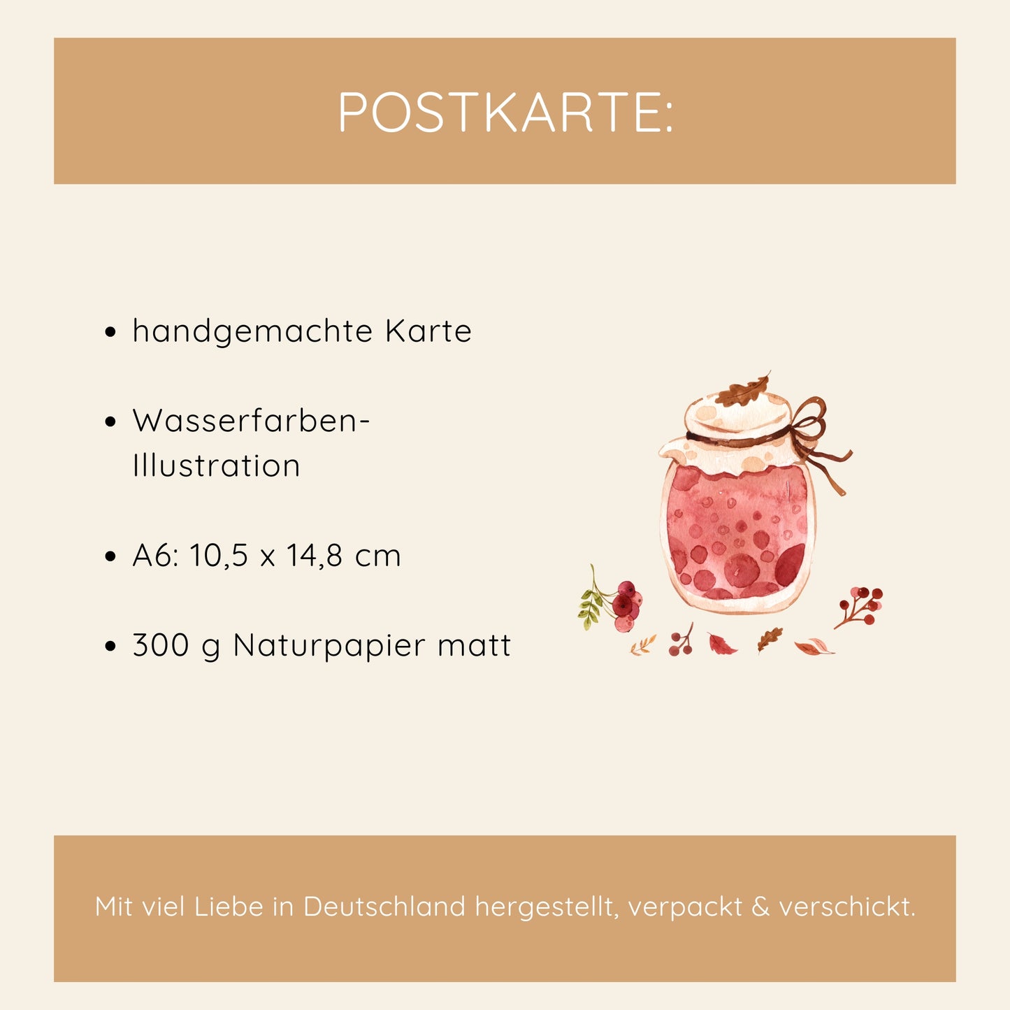 Karte Herbstliebe - Marmeladenglas