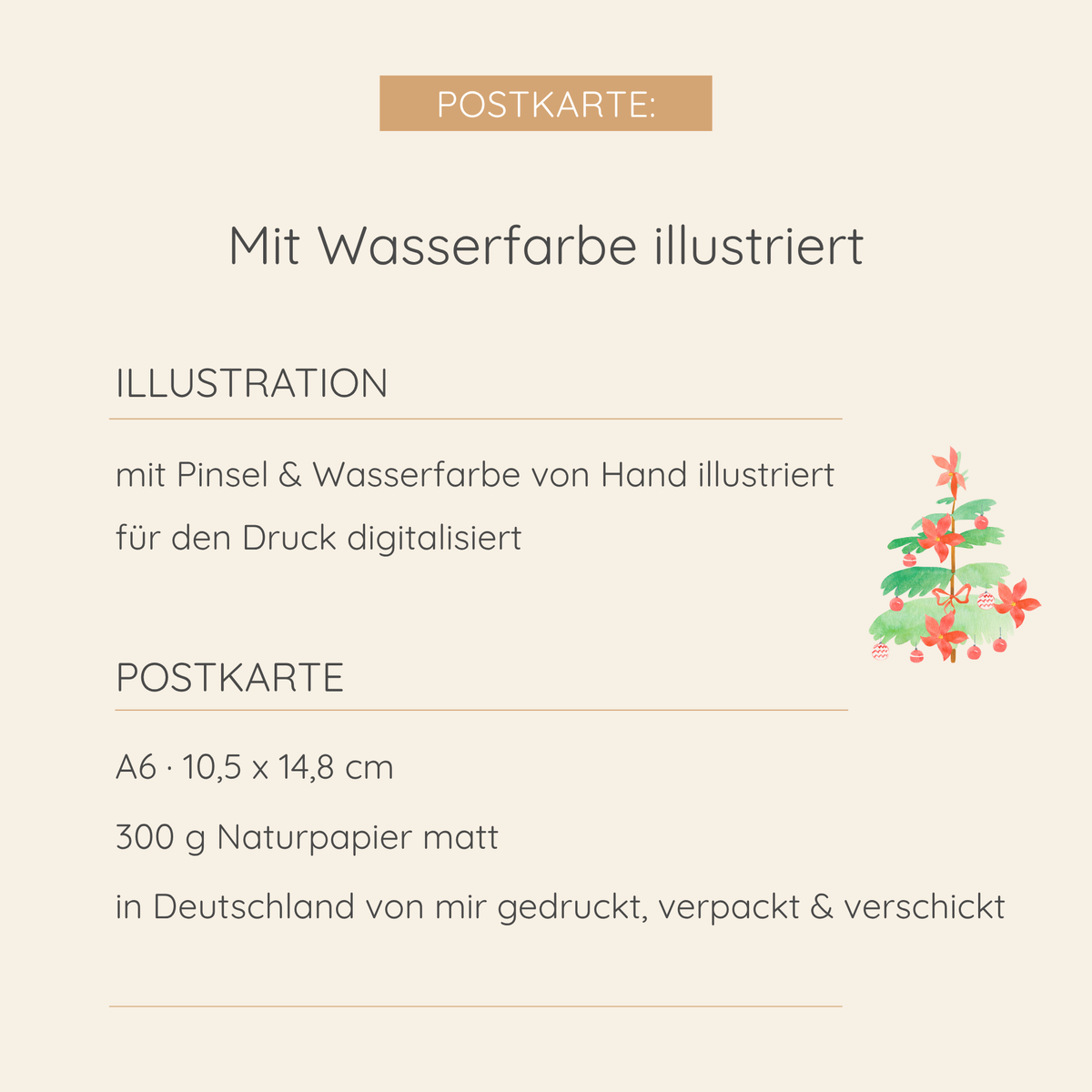 Weihnachtskarte Frohe Weihnachten - Weihnachtsbaum modern