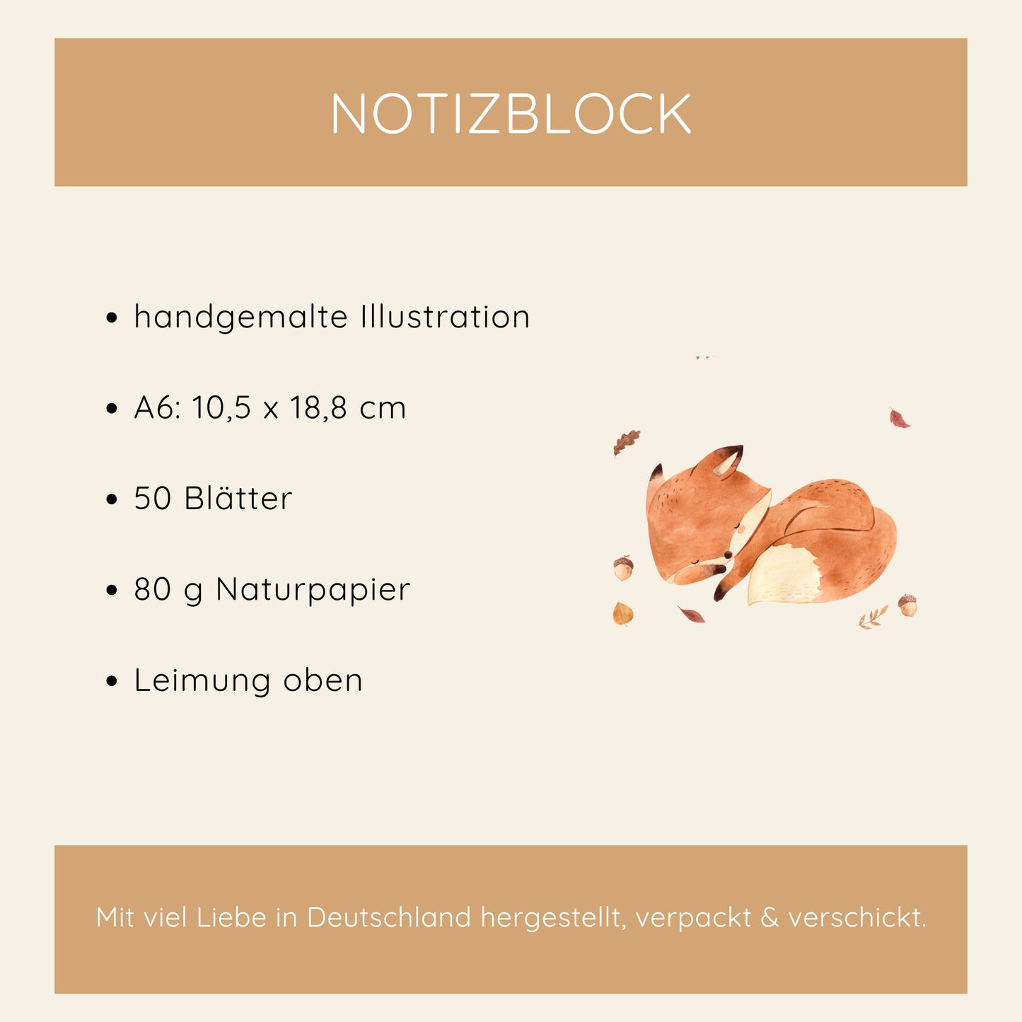 Notizblock Fuchs A6