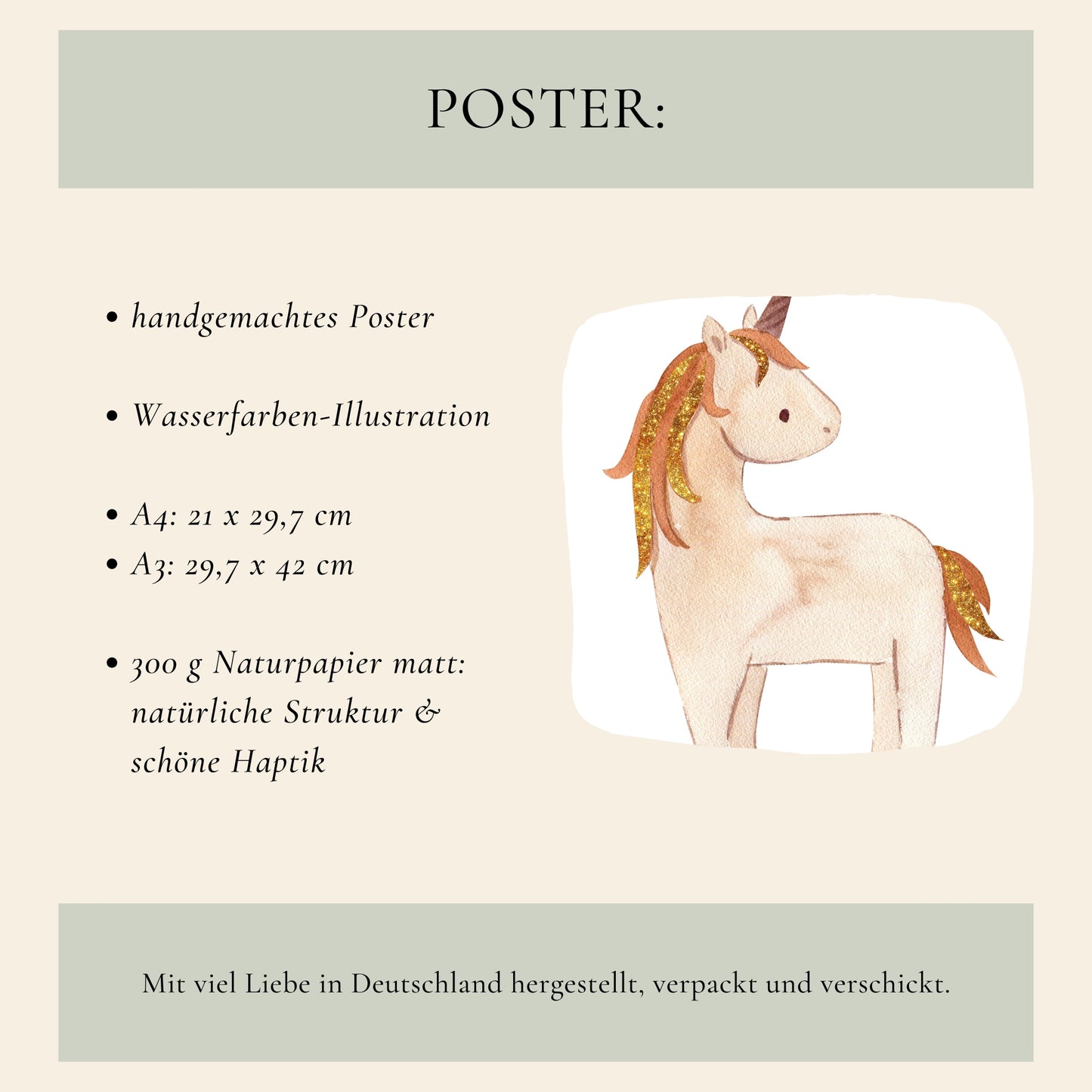 Einhorn Luna Poster