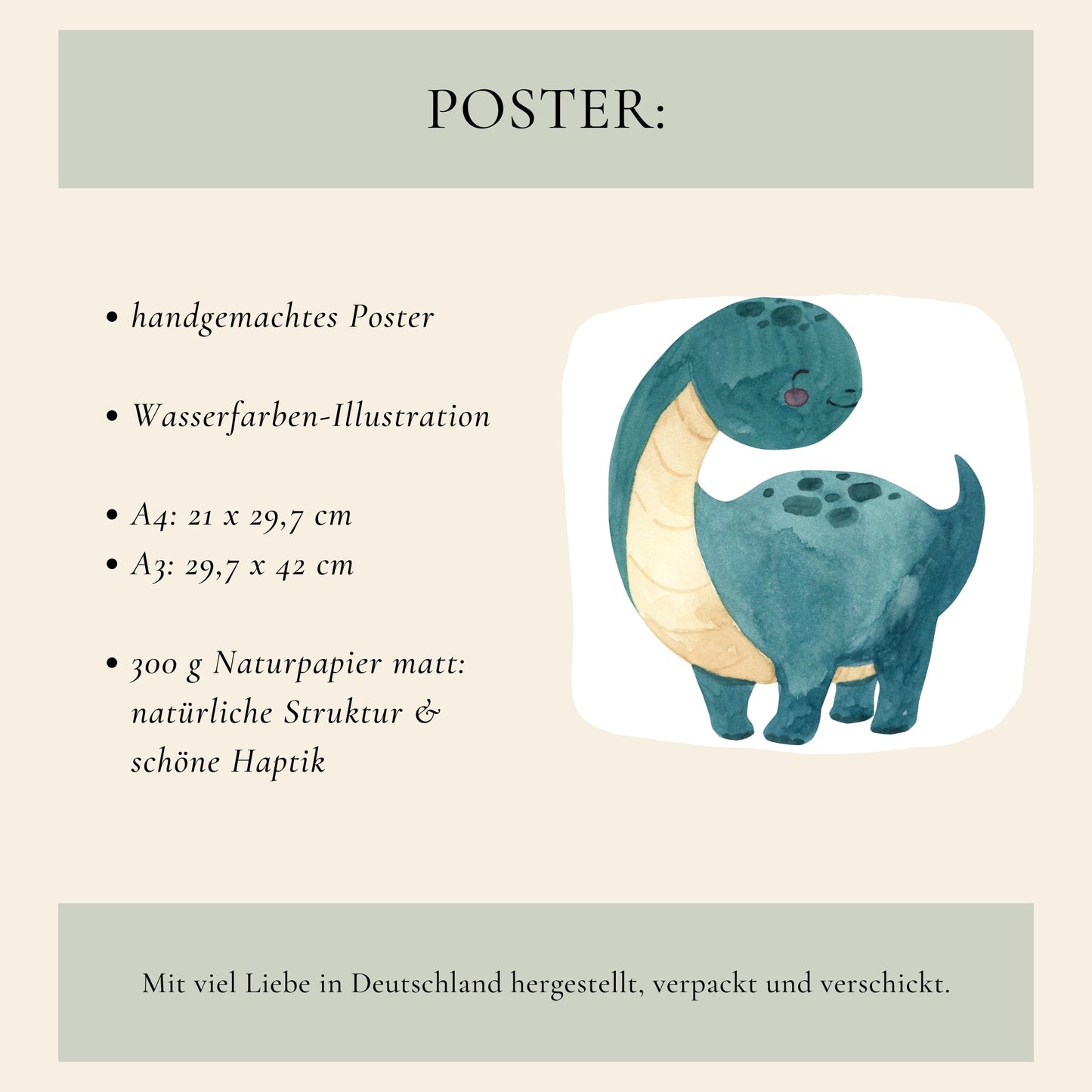 Kleiner Apatosaurus Dino Poster