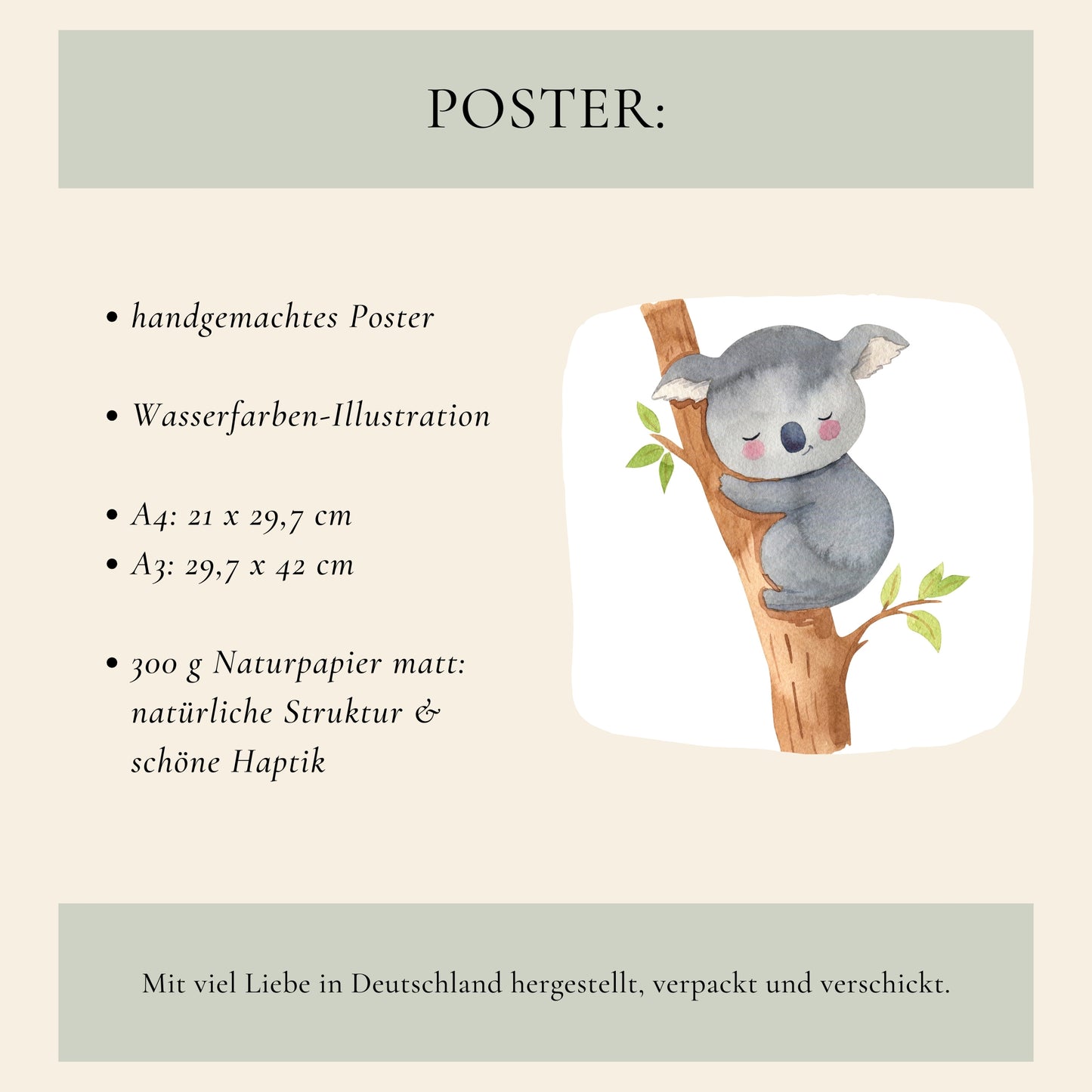 Träumender Koala Poster