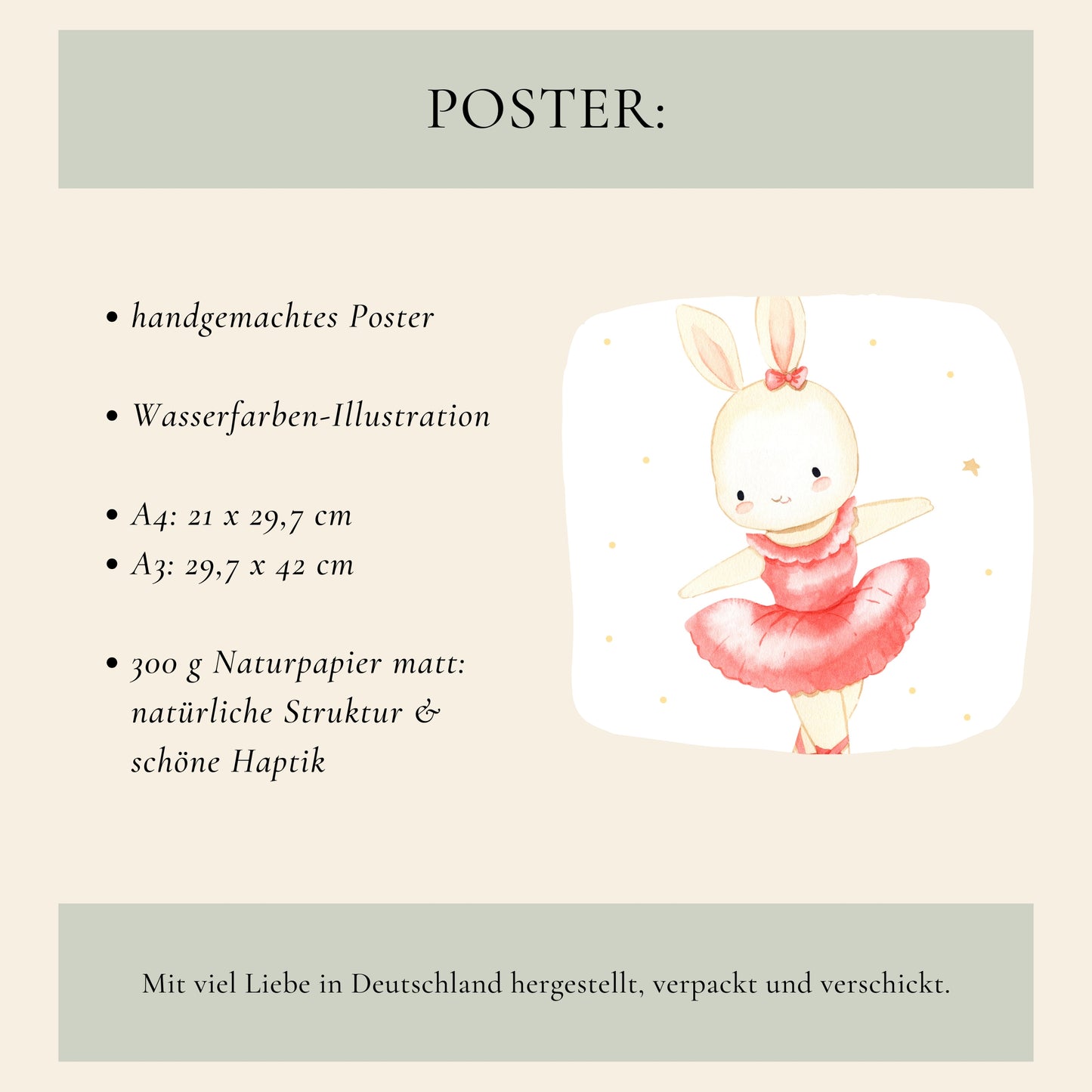 Ballerina Hase Daphne Poster